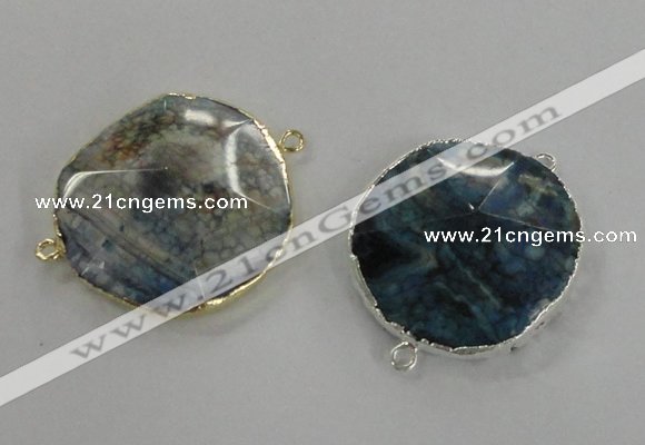 NGC239 30*35mm - 35*40mm freeform agate gemstone connectors