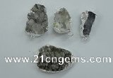 NGC25 15*20mm - 25*35mm freeform druzy agate connectors