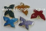 NGC257 22*30mm carved butterfly agate connectors wholesale