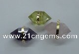 NGC263 18*30mm - 20*35mm faceted nuggets mixed quartz connectors