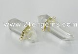 NGC266 15*45mm - 18*50mm faceted nuggets white crystal connectors