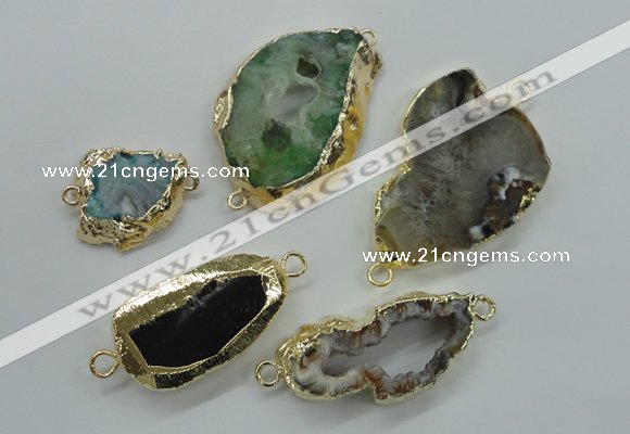 NGC27 18*22mm - 30*40mm freeform druzy agate connectors