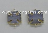 NGC274 22*22mm - 24*24mm blue lace agate gemstone connectors