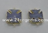 NGC275 26*26mm - 28*28mm blue lace agate gemstone connectors