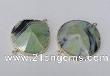 NGC278 30*35mm - 35*40mm freeform agate gemstone connectors