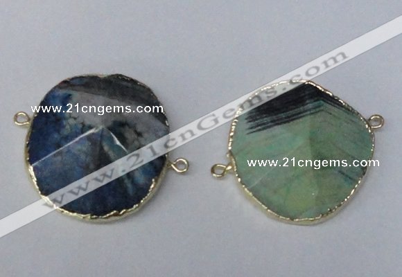 NGC280 30*35mm - 35*40mm freeform agate gemstone connectors