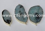 NGC283 22*45mm - 40*55mm freeform druzy agate connectors