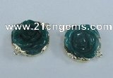 NGC291 23*25mm - 26*28mm carved flower agate gemstone connectors