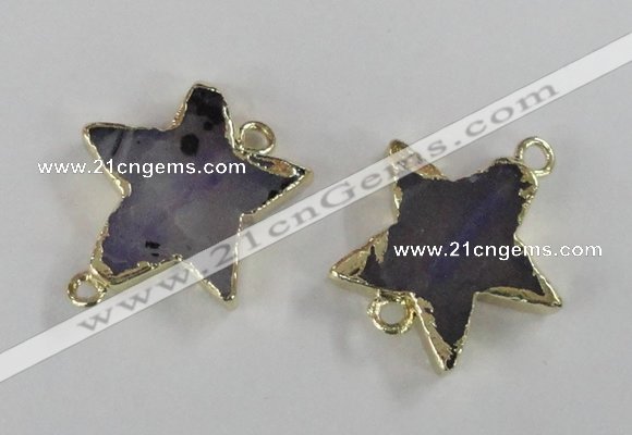 NGC295 24*26mm star agate gemstone connectors wholesale