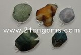 NGC30 20*30mm - 30*40mm freeform druzy agate connectors