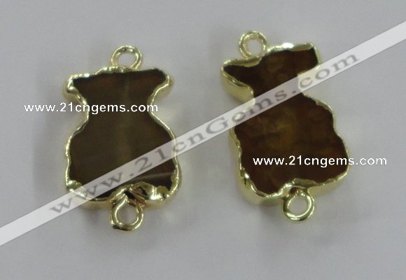 NGC302 15*20mm - 18*25mm agate gemstone connectors wholesale