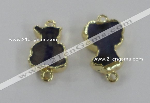 NGC304 15*20mm - 18*25mm agate gemstone connectors wholesale