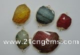 NGC31 20*30mm - 30*40mm freeform druzy agate connectors