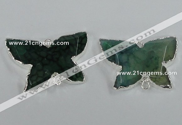 NGC311 22*30mm carved butterfly agate gemstone connectors