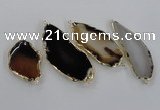 NGC315 25*35mm - 25*55mm freeform agate gemstone connectors