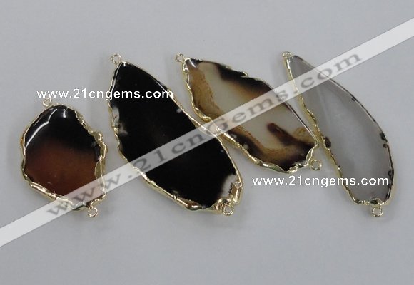 NGC315 25*35mm - 25*55mm freeform agate gemstone connectors