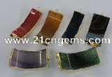 NGC326 15*50mm - 22*45mm agate gemstone connectors wholesale