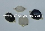 NGC333 15*20mm - 22*25mm freeform agate gemstone connectors