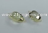 NGC338 15*20mm - 18*25mm faceted nuggets yellow quartz connectors