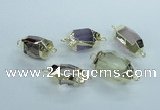 NGC342 15*20mm - 18*25mm faceted nuggets mixed quartz connectors