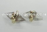 NGC345 18*30mm - 15*45mm faceted bicone white crystal connectors