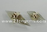 NGC346 18*30mm - 15*45mm faceted bicone yellow quartz connectors