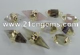 NGC351 18*30mm - 15*45mm faceted mixed quartz connectors