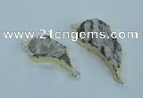 NGC365 18*30mm - 25*45mm wing-shaped agate gemstone connectors