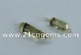 NGC373 10*25mm - 12*30mm faceted nuggets lemon quartz connectors