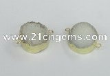 NGC377 20mm coin druzy agate gemstone connectors wholesale