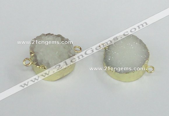 NGC377 20mm coin druzy agate gemstone connectors wholesale