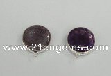 NGC380 18mm flat round agate gemstone connectors wholesale