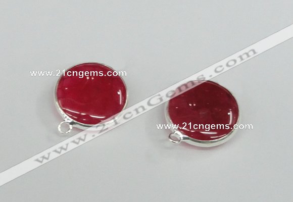 NGC382 18mm flat round agate gemstone connectors wholesale