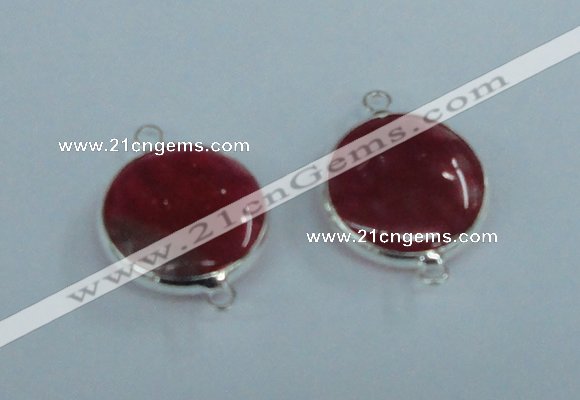 NGC386 18mm flat round agate gemstone connectors wholesale