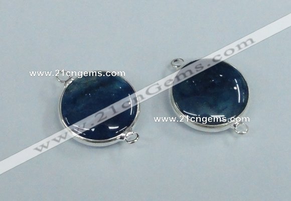 NGC387 18mm flat round agate gemstone connectors wholesale