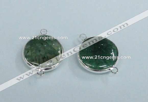 NGC388 18mm flat round agate gemstone connectors wholesale