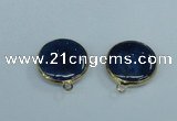 NGC393 18mm flat round agate gemstone connectors wholesale