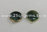 NGC394 18mm flat round agate gemstone connectors wholesale