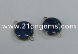 NGC398 18mm flat round agate gemstone connectors wholesale