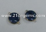 NGC398 18mm flat round agate gemstone connectors wholesale