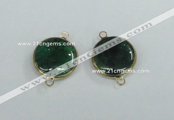 NGC399 18mm flat round agate gemstone connectors wholesale