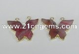 NGC408 30*40mm butterfly agate gemstone connectors wholesale