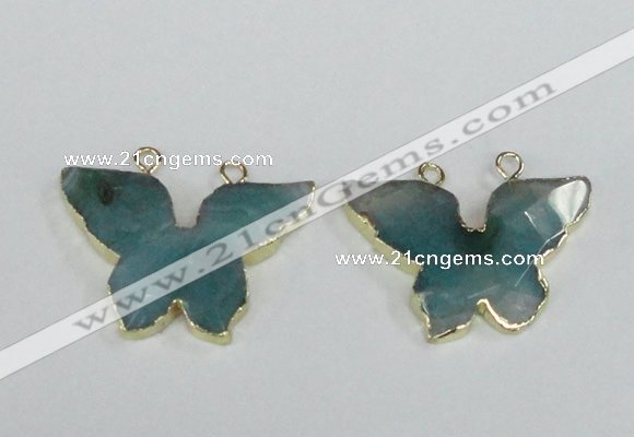 NGC410 30*40mm butterfly agate gemstone connectors wholesale
