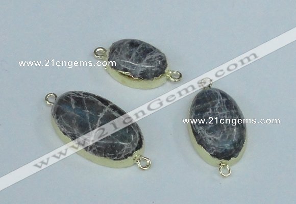 NGC416 15*20mm - 18*25mm oval labradorite gemstone connectors