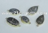 NGC417 15*20mm - 18*25mm freeform labradorite gemstone connectors