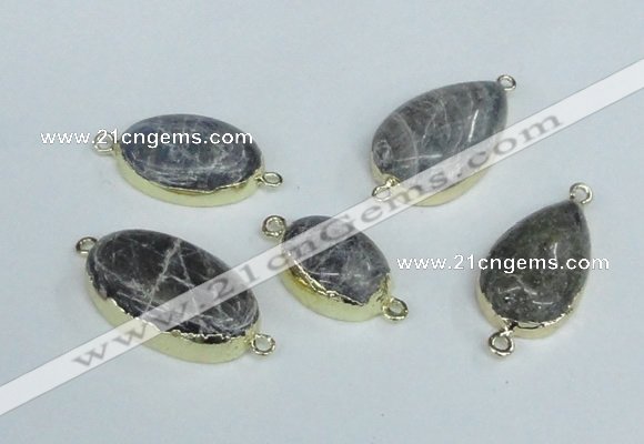 NGC417 15*20mm - 18*25mm freeform labradorite gemstone connectors