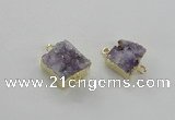 NGC427 12*14mm - 15*18mm freeform druzy agate connectors