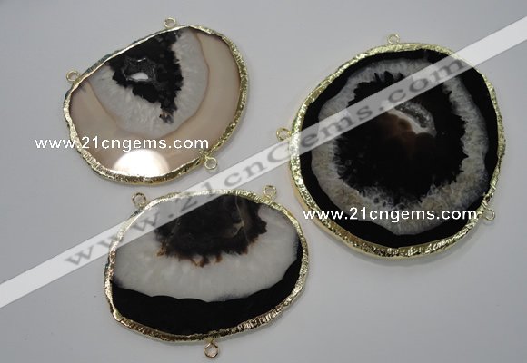 NGC43 50*60mm - 55*80mm freeform druzy agate connectors