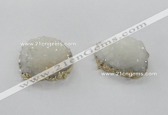 NGC435 25*35mm - 35*40mm freeform druzy agate gemstone connectors