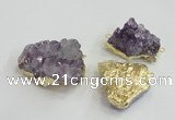 NGC439 20*25mm - 25*30mm freeform druzy amethyst gemstone connectors